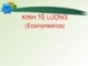 KINH TẾ LƯỢNG (Econometrics)