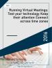 Running Virtual Meetings: Test your technology Keep their attention Connect across time zones